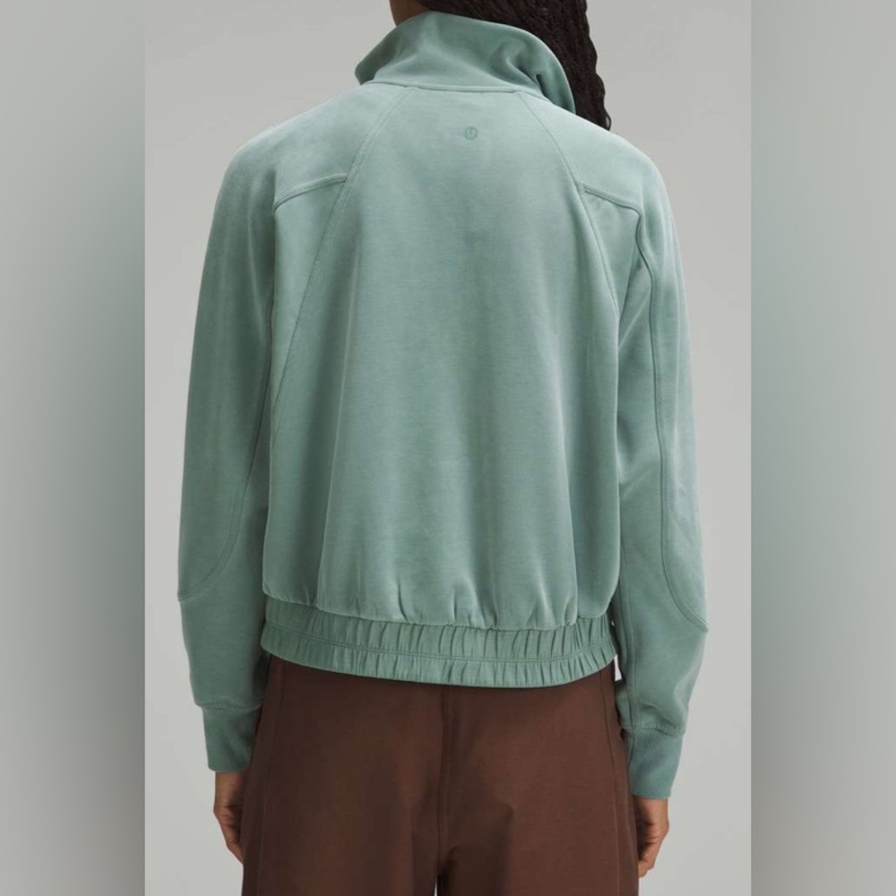 NWOT Lululemon Brushed Softstreme Funnel-Neck Zip Up Medium Forest - Picture 2 of 7